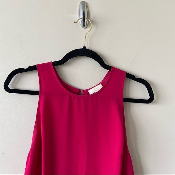 Aritzia-wilfred Raspberry Keyhole Back Peplum Tank Blouse (Size:Small) - Picture 5 of 10